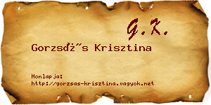 Gorzsás Krisztina névjegykártya
