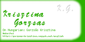 krisztina gorzsas business card